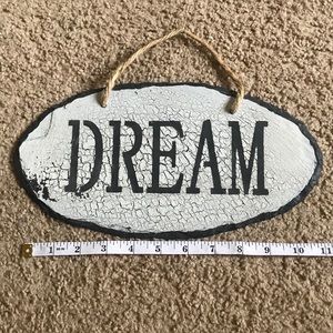 Slate “Dream” sign with jute